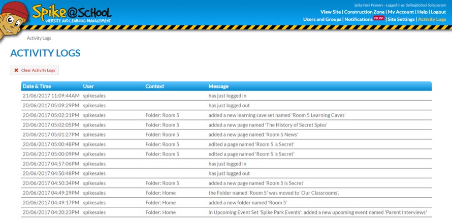 Activity Log