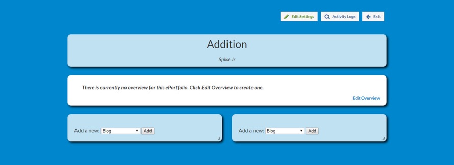 Viewing your new ePortfolio