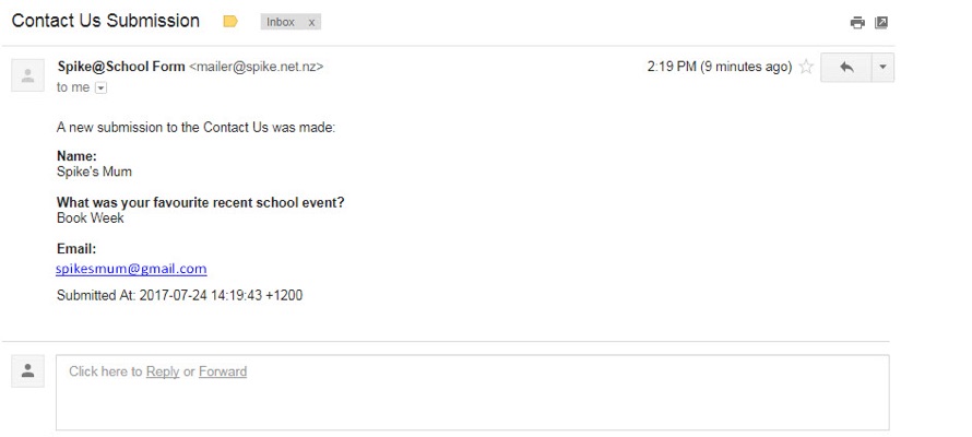Form notification email