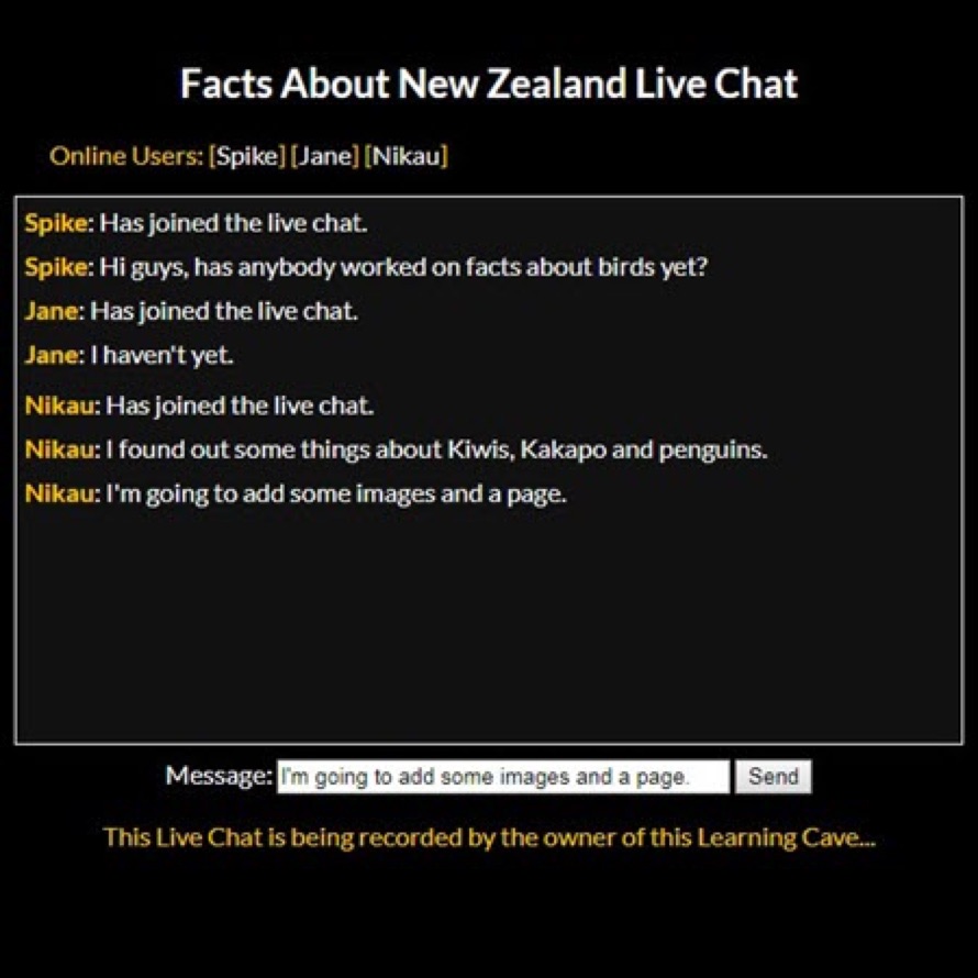 Using Live Chat within your Learning Cave