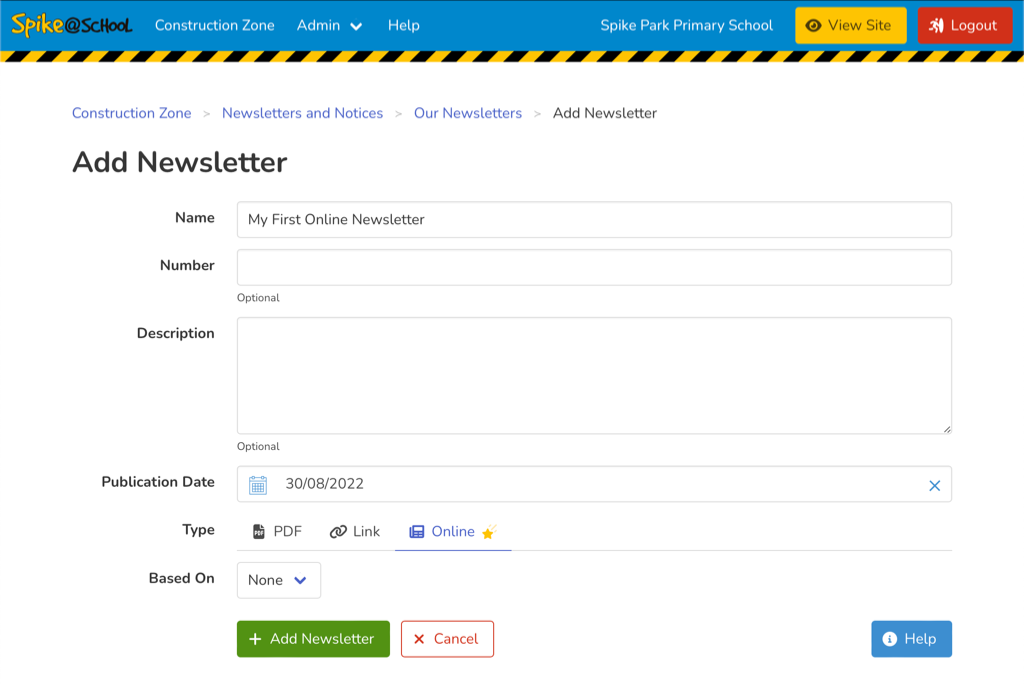 Add Newsletter